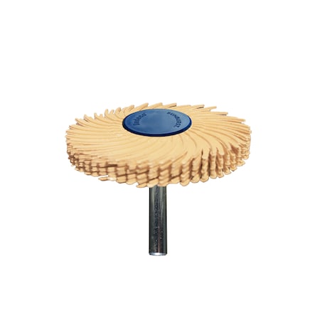 Dedeco Sunburst Radial Bristle Discs 2 in Curved Tc 6-Ply Peach 6 Micron A/O 1/4 in 1/Unit 1811